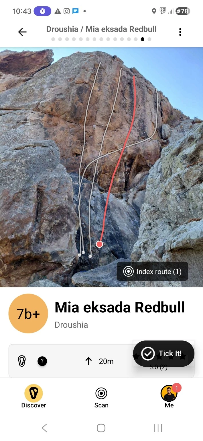 FirstBolt climbing app route screen